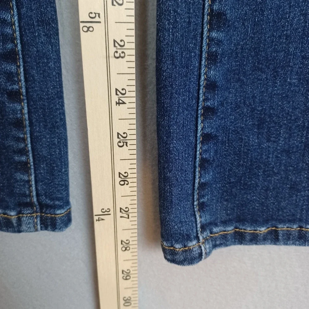 Judy Blue Slim Bootcut Jeans Womens 3/26 Blue Distressed Split Hem High Rise